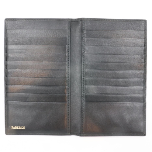 298 - Faberge silk lined, black leather card wallet. UK P&P Group 1 (£16+VAT for the first lot and £2+VAT ... 