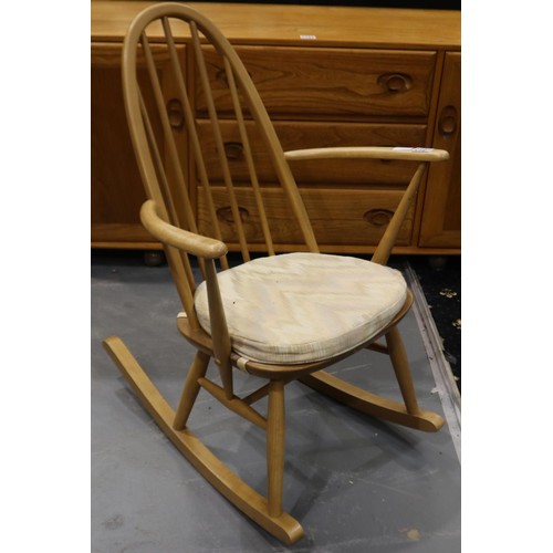 2127 - Ercol Blonde elm Quaker rocking chair. Joints good, some wear to arms otherwise good, outside arm to... 