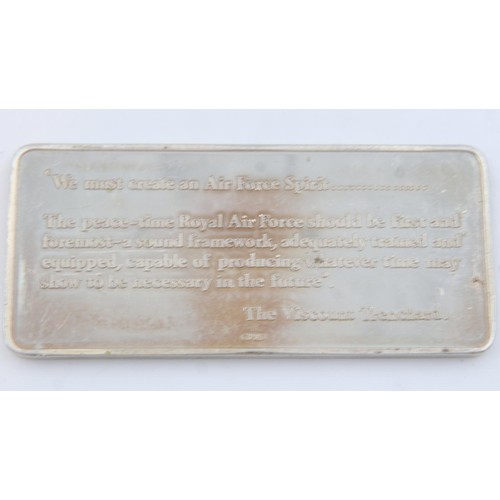 125A - 1918-1978 RAF silver 1 ounce bullion bar. UK P&P Group 1 (£16+VAT for the first lot and £2+VAT for s... 