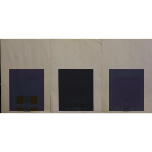 2020A - Robyn Denny (1930-2014): 1968 dated trio of artist signed screen prints with dedication verso, each ... 