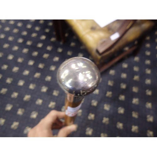 264 - Hallmarked silver topped, Malacca walking stick, L: 90 cm. UK P&P Group 2 (£20+VAT for the first lot... 