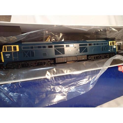 2027 - Heljan O gauge, 5352, class 53 diesel, 1200, Falcon, blue, yellow ends, near mint, storage wear to b... 