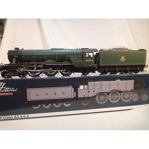 2041 - Hattons O gauge, class A3, Windsor Lad, 60035, green, early crest, excellent condition, storage wear... 