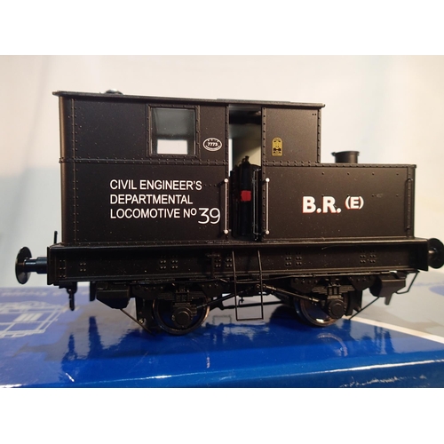 2060 - Dapol O gauge Sentinel Shunter, black, 39, Civil engineers Department, B.R.E, excellent condition, w... 