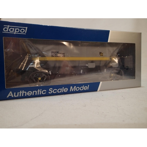 2096 - Dapol O gauge 7F-048-Tow 3 MGR-HAA yellow cradle coal wagon, No. 357446, near mint, storage wear to ... 