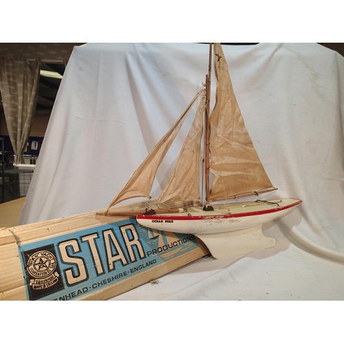 2106B - Star Yacht 7, Ocean Star, L: 62 cm, good condition, some loss of paint and soiling of sails, box is ... 