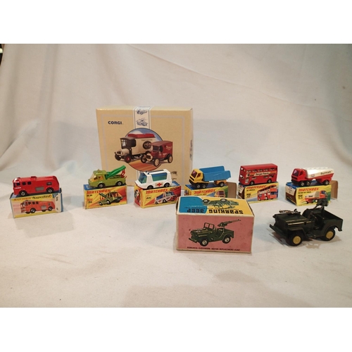 2108 - Six Matchbox 1/75 series Superfast vehicles, mostly excellent condition (fire engine missing ladder)... 