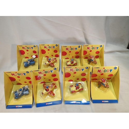 2115 - Eight Corgi Noddy related vehicles, two each of Noddy car, Noddy aircraft, Bigears bike and Mr Spark... 