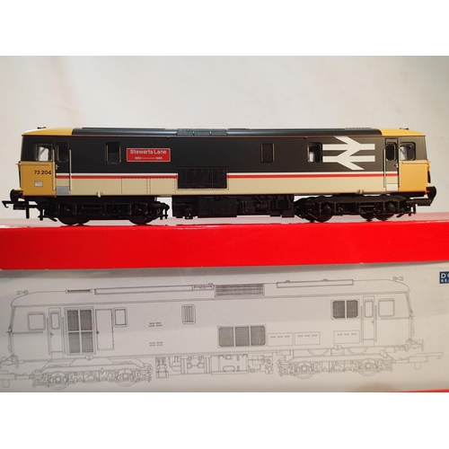 2129 - Hornby R2767 class 73 diesel, 73204, Stewarts Lane, grey, near mint, storage wear to box. UK P&P Gro... 