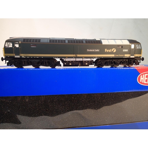 2136 - Heljan OO scale, 5704, class 57 diesel, 57604, Pendennis Castle, First Great Western livery, near mi... 