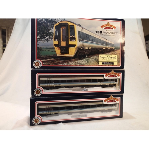 2141 - Bachmann 31-503, class 158, two car D.M.U, Regional Railways, excellent condition, wear to boxes. UK... 