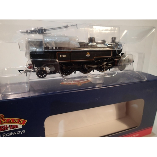 2155 - Bachmann class 2.6.2, Ivatt tank, 41310, black, early crest, near mint condition, storage wear to bo... 