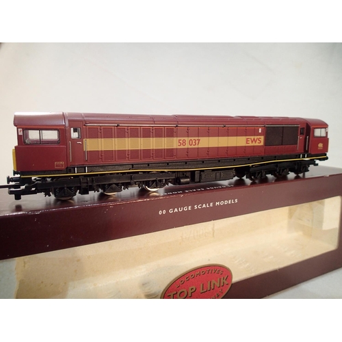 2300 - Hornby R2034, class 58, E.W.S maroon, 58037, near mint condition, box with wear. UK P&P Group 1 (£16... 