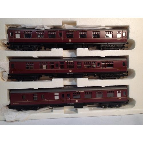 2325 - Hornby Rake of three BR MK1 maroon coaches with The Talisman roof boards, from the R2569 Talisman tr... 