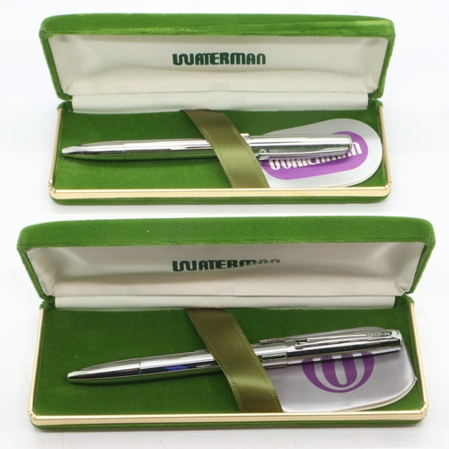 161 - Two 1970's new old stock Waterman Quattro multi-biro pens, each with paperwork. UK P&P Group 1 (£16+... 