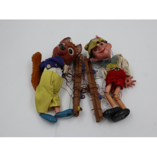 2528 - Two Marionette puppets by Pelham, Tufty and Pinocchio, no boxes. UK P&P Group 1 (£16+VAT for the fir... 