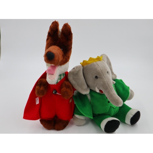 2529 - Wendy Boston corded talking Basil Brush plush toy and a Gund Baba elephant. UK P&P Group 1 (£16+VAT ... 