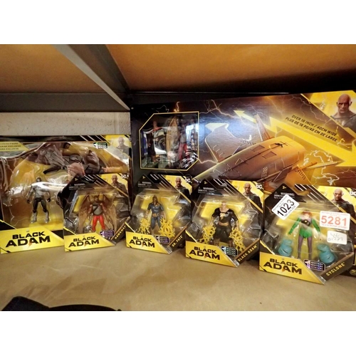 1023 - Black Adam set of six boxed DC comics figurines. Not available for in-house P&P