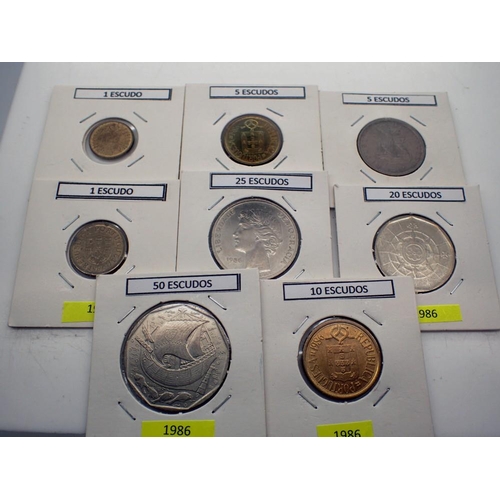 1083 - Collection of Portugese coinage in 5cm flips - attributed. UK P&P Group 0 (£6+VAT for the first lot ... 
