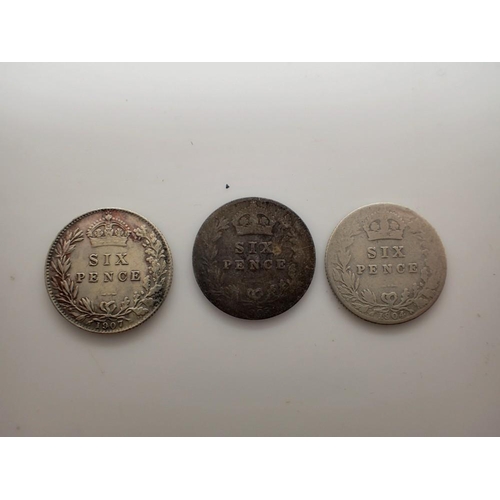 1089 - Three silver sixpences of Edward VII. UK P&P Group 0 (£6+VAT for the first lot and £1+VAT for subseq... 