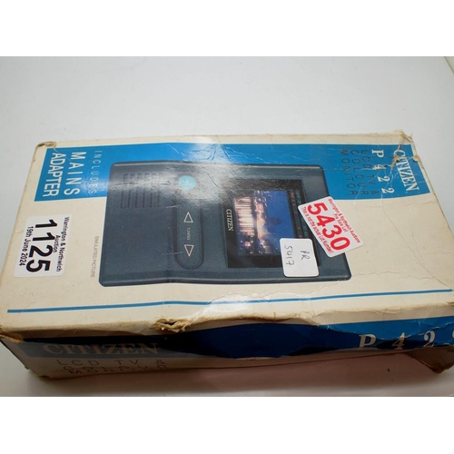 1125 - Citizen P422 portable LCD TV, boxed, no mains adapter. UK P&P Group 1 (£16+VAT for the first lot and... 