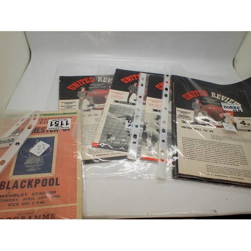 1151 - Collection of vintage football programmes, mainly Manchester United football club,(5). UK P&P Group ... 