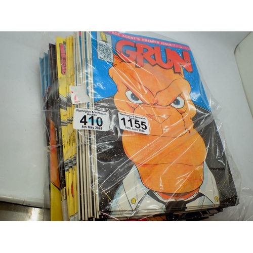 1155 - Harrier Comics Grun Magazine, No 1 (12), No 2 (7), No 3 (9), and no 4 (8), (37 total). UK P&P Group ... 