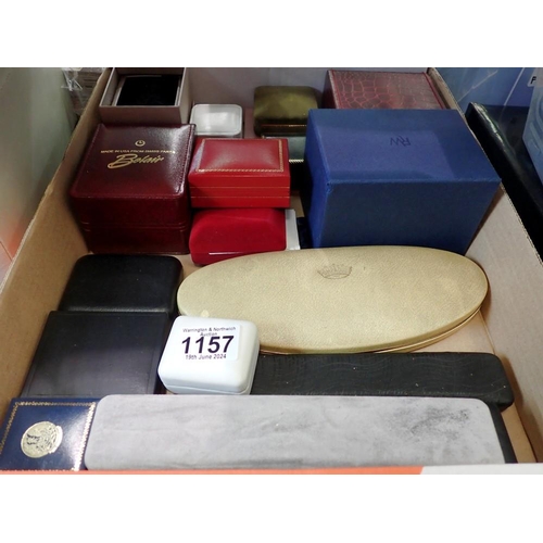 1157 - Jewellery and watch boxes, including Rotary, Beaverbrooks and others. UK P&P Group 2 (£20+VAT for th... 