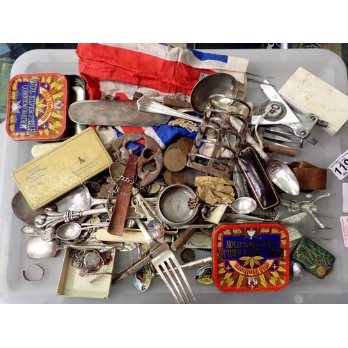 1198 - Mixed collectables including coins, silver plate etc. Not available for in-house P&P