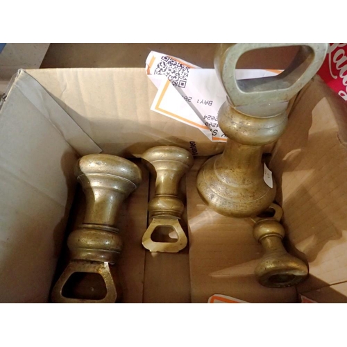 1305 - Four Imperial brass bell weights to 7lbs. Not available for in-house P&P