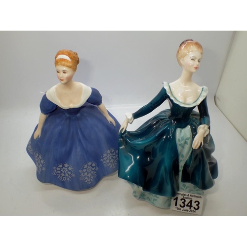 1343 - Two Doulton ladies, Nina and Janine. UK P&P Group 2 (£20+VAT for the first lot and £4+VAT for subseq... 