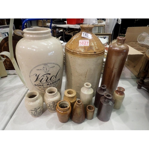 1401 - Selection of mixed stoneware vessels to include Visol (13). Not available for in-house P&P