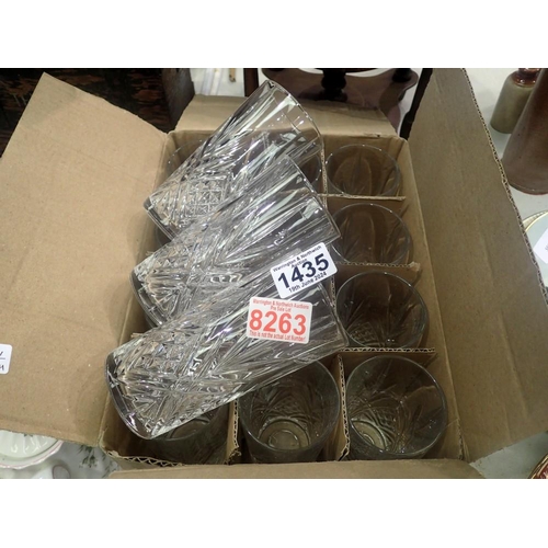 1435 - Fifteen J. Schweppe crystal tumblers. Not available for in-house P&P