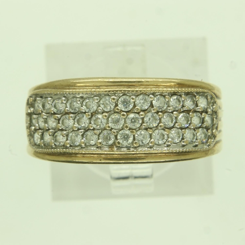 12 - 9ct gold ring set with cubic zirconia, size P, 3.4g. UK P&P Group 0 (£6+VAT for the first lot and £1... 