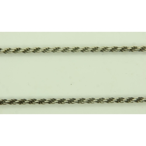 9 - 925 silver rope neck chain, L: 60 cm. UK P&P Group 1 (£16+VAT for the first lot and £2+VAT for subse... 