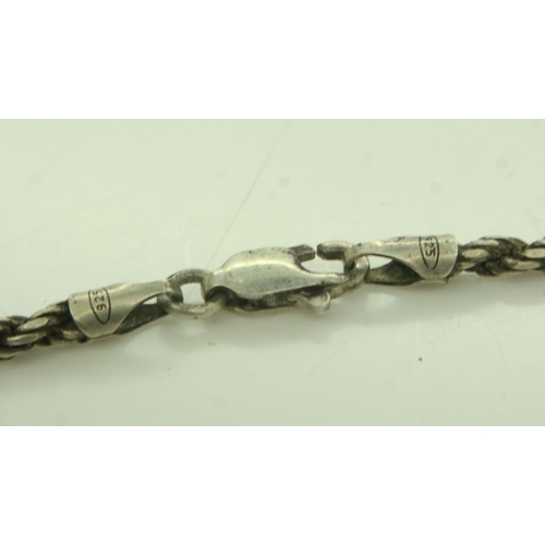 9 - 925 silver rope neck chain, L: 60 cm. UK P&P Group 1 (£16+VAT for the first lot and £2+VAT for subse... 