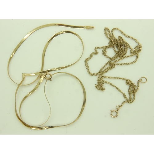 59 - Two 9ct gold chains, 3.2g. UK P&P Group 0 (£6+VAT for the first lot and £1+VAT for subsequent lots)