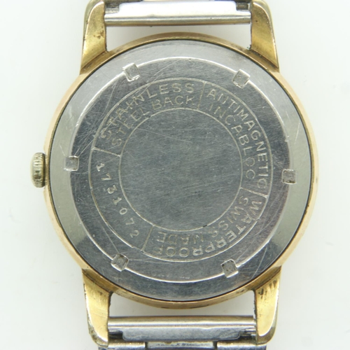 75 - HENRY MOSER: gents gold plated automatic wristwatch, with date aperture and champagne dial, not work... 