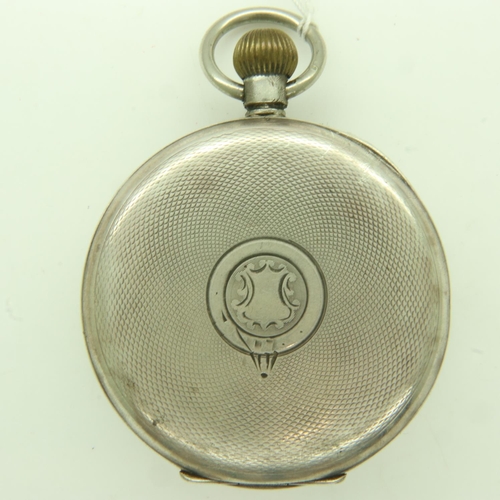 87 - H SAMUELS (Manchester): 925 silver cased open faced crown wind pocket watch, Acme Lever, with subsid... 