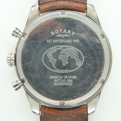 95 - ROTARY: Aquaspeed gents chronograph wristwatch, having a black dial, three subsidiary dials and brow... 