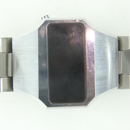 96 - NATIONAL: Semiconductor gents LED steel cased wristwatch (marketed as Carronade by Ratners of Cheste... 