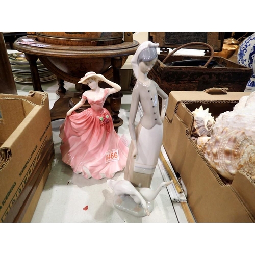 1400 - Royal Doulton figurine, Ellen, Lady of the Year 1997, and a Lladro figurine. Not available for in-ho... 