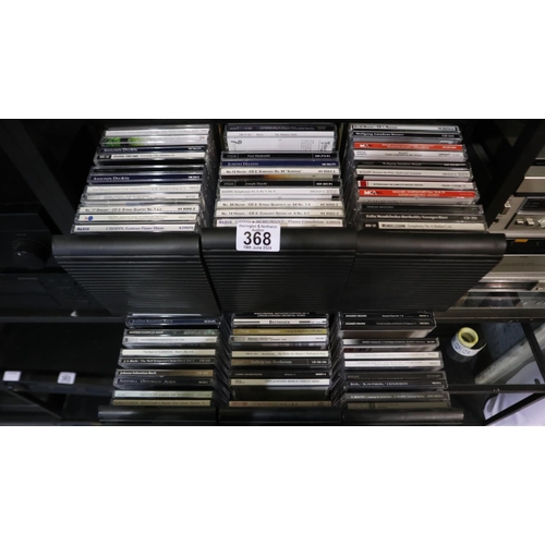 368 - Two three-drawer CD holder with a collection of classical CDs. Not available for in-house P&P