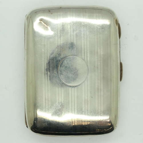 116 - Hallmarked silver cigarette case, Birmingham assay, 61g. UK P&P Group 1 (£16+VAT for the first lot a... 
