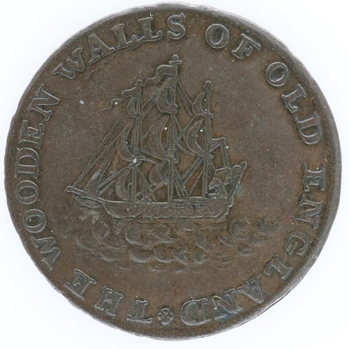 2052 - 1795 halfpenny shipping token - Duke of York issue - EF. UK P&P Group 0 (£6+VAT for the first lot an... 