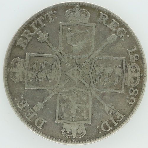 2067 - 1889 silver double Florin of Queen Victoria - VF. UK P&P Group 0 (£6+VAT for the first lot and £1+VA... 