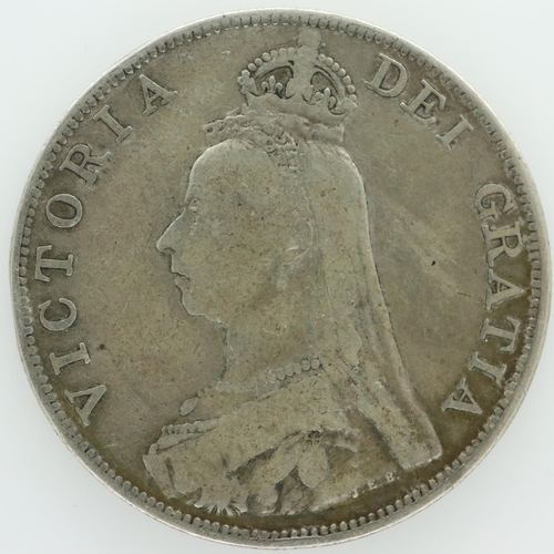 2067 - 1889 silver double Florin of Queen Victoria - VF. UK P&P Group 0 (£6+VAT for the first lot and £1+VA... 