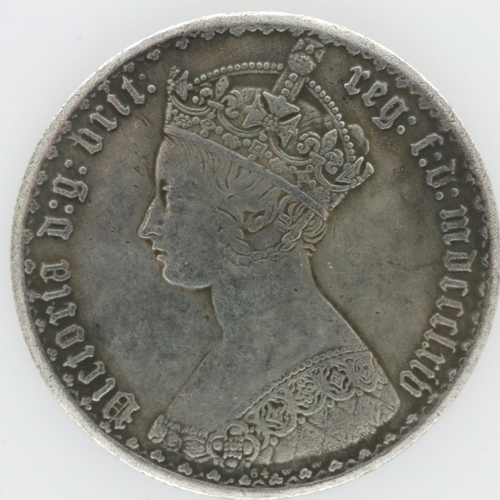 2113 - 1864 silver florin of Queen Victoria, Gothic type. UK P&P Group 0 (£6+VAT for the first lot and £1+V... 