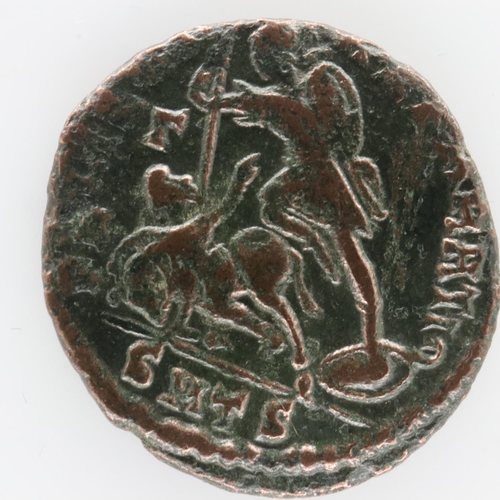 2116 - 337AD Constantius II - fallen horseman being speared - Treveri mint - VF. UK P&P Group 0 (£6+VAT for... 