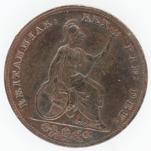 2144 - 1837 farthing of George IV, final year. UK P&P Group 0 (£6+VAT for the first lot and £1+VAT for subs... 